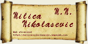 Milica Nikolašević vizit kartica
